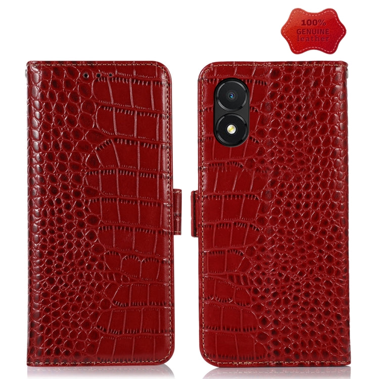 Crocodile Top Layer Cowhide Leather Phone Case, For Honor X5, For Xiaomi 13 Lite / Civi 2