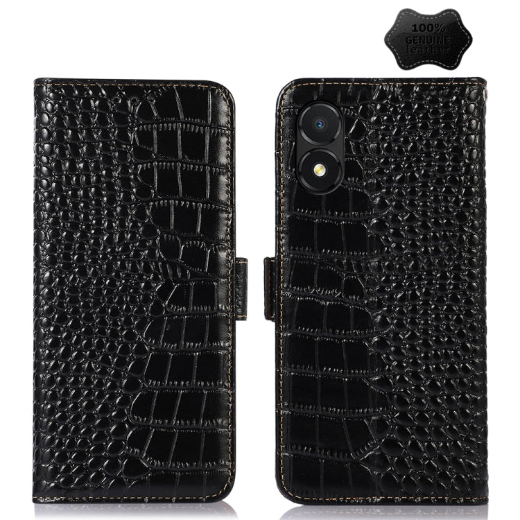 Crocodile Top Layer Cowhide Leather Phone Case, For Honor X5, For Xiaomi 13 Lite / Civi 2