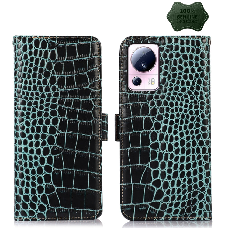 Crocodile Top Layer Cowhide Leather Phone Case, For Honor X5, For Xiaomi 13 Lite / Civi 2