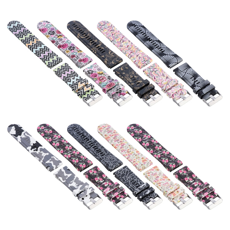 For Garmin Fenix 5X (26mm) / Fenix3 / Fenix3 HR Silicone Replacement Wrist Strap Watchband, Colorful Flowers, Black White Flowers, Black Red Flowers, Black Gold Flowers, Black Ginkgo, Facebook, Owls, Colorful