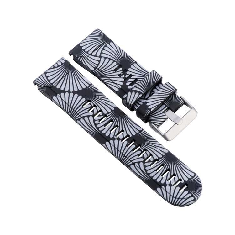 For Garmin Fenix 5X (26mm) / Fenix3 / Fenix3 HR Silicone Replacement Wrist Strap Watchband, Colorful Flowers, Black White Flowers, Black Red Flowers, Black Gold Flowers, Black Ginkgo, Facebook, Owls, Colorful