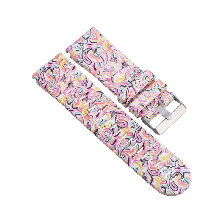 For Garmin Fenix 5X (26mm) / Fenix3 / Fenix3 HR Silicone Replacement Wrist Strap Watchband, Colorful Flowers, Black White Flowers, Black Red Flowers, Black Gold Flowers, Black Ginkgo, Facebook, Owls, Colorful