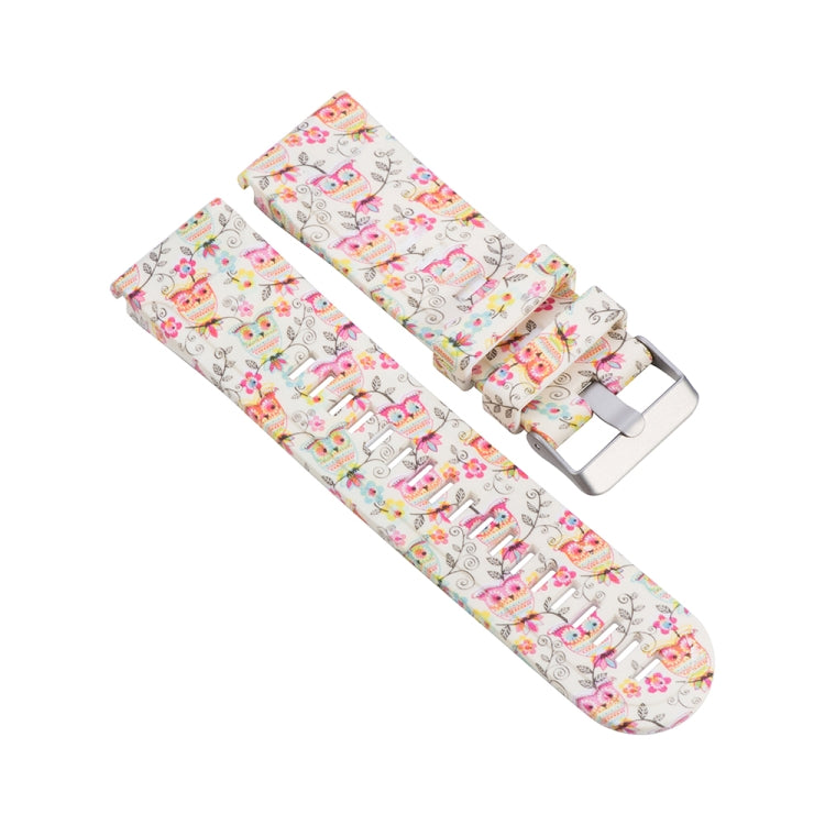For Garmin Fenix 5X (26mm) / Fenix3 / Fenix3 HR Silicone Replacement Wrist Strap Watchband, Colorful Flowers, Black White Flowers, Black Red Flowers, Black Gold Flowers, Black Ginkgo, Facebook, Owls, Colorful
