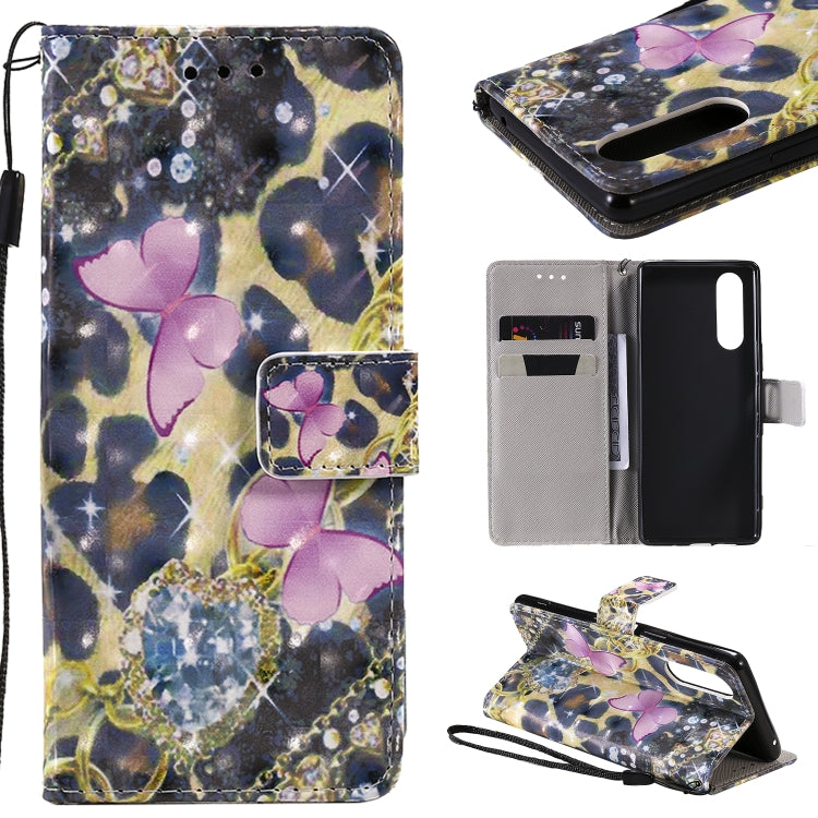 3D Painting Horizontal Flip Leather Case with Holder & Card Slot & Lanyard, For Sony XZ5