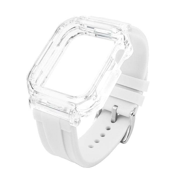 Crystal Clear Polycarbonate Case Silicone Watch Band, For Apple Watch Series 8&7 41mm, For Apple Watch Series 8&7 45mm