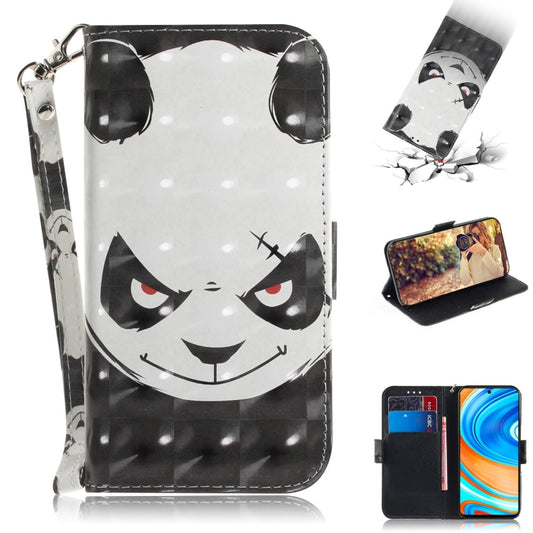 3D colored leather flip case for Xiaomi Redmi Note 9 Pro with card slots and lanyard