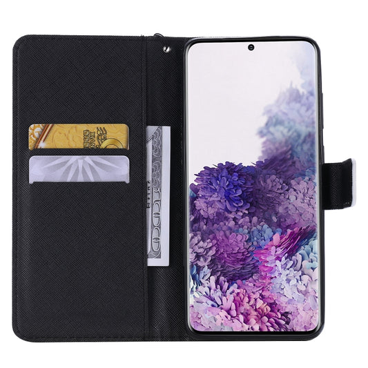 Galaxy S20+ flip case back angle displaying durable painting leather construction
