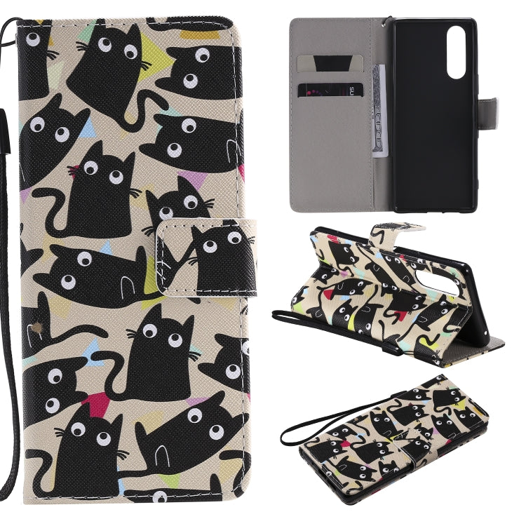 Painting Horizontal Flip Leather Case with Holder & Card Slot & Lanyard, For Galaxy S20+, For Galaxy S20, For Sony XZ5