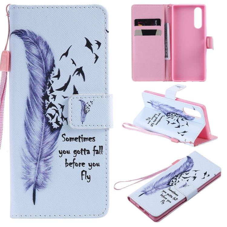 Painting Horizontal Flip Leather Case with Holder & Card Slot & Lanyard, For Galaxy S20+, For Galaxy S20, For Sony XZ5