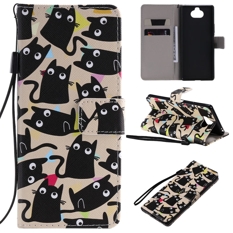 Painting Horizontal Flip Leather Case with Holder & Card Slot & Lanyard, For Sony Xperia 20
