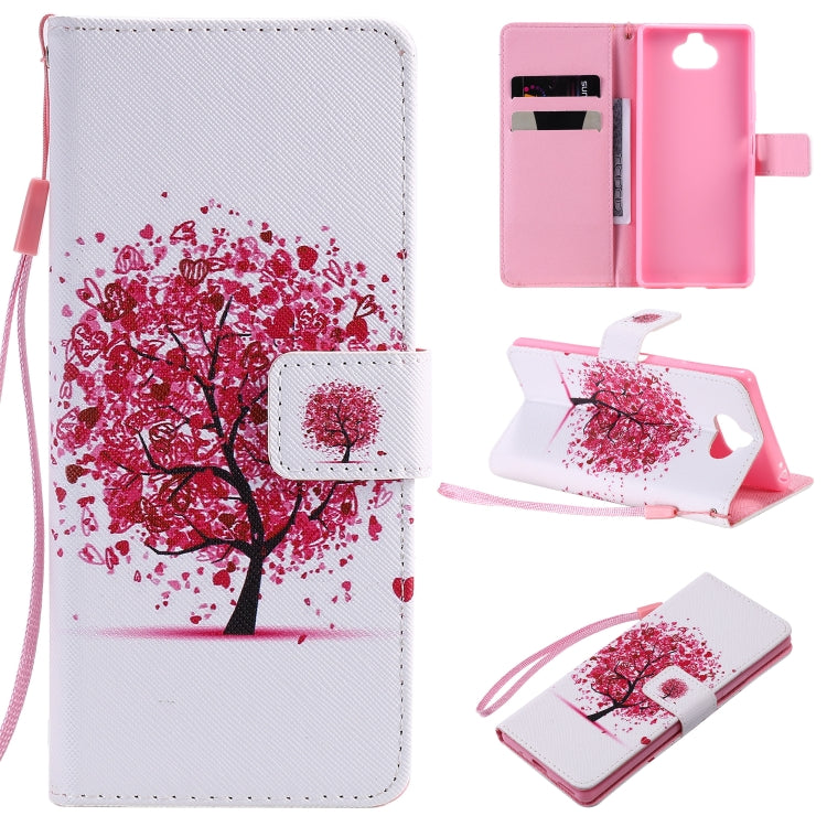 Painting Horizontal Flip Leather Case with Holder & Card Slot & Lanyard, For Sony Xperia 20
