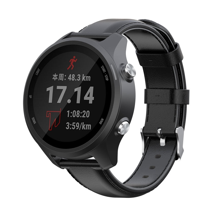 For Garmin Vivoactive 3 Oil Wax Calf Leather Replacement Wrist Strap Watchband