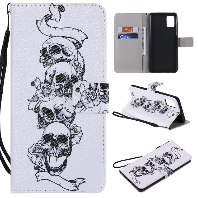 Painting Horizontal Flip Leather Case with Holder & Card Slot & Lanyard, For Galaxy A51, For Galaxy A71