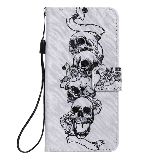 Galaxy A51 A71 flip case featuring artistic painting design and lanyard attachment