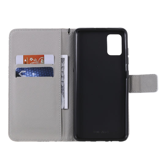 Galaxy A71 protective flip case with card slots and horizontal painting pattern