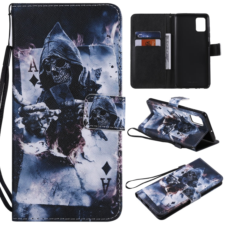 Painting Horizontal Flip Leather Case with Holder & Card Slot & Lanyard, For Galaxy A51, For Galaxy A71