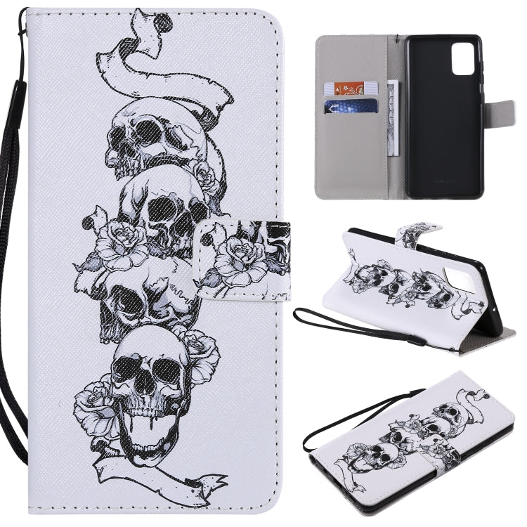 Painting Horizontal Flip Leather Case with Holder & Card Slot & Lanyard, For Galaxy A51, For Galaxy A71