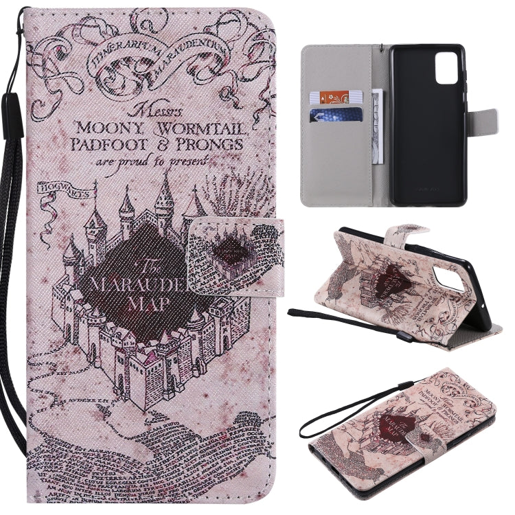 Painting Horizontal Flip Leather Case with Holder & Card Slot & Lanyard, For Galaxy A51, For Galaxy A71