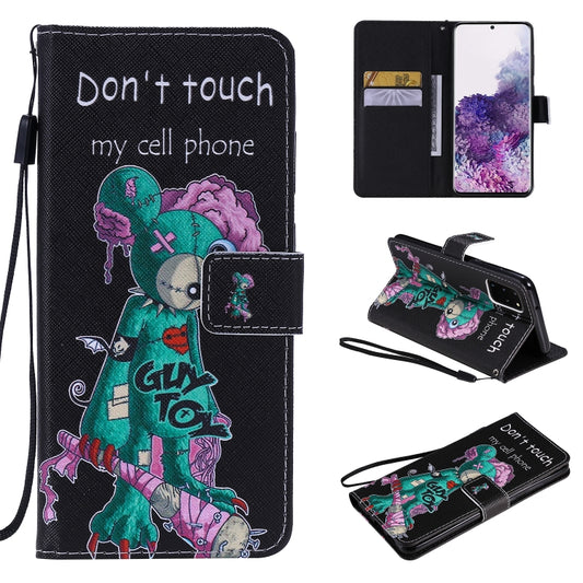 Lanyard attachment point on Galaxy S20 Ultra leather case with artistic flip design