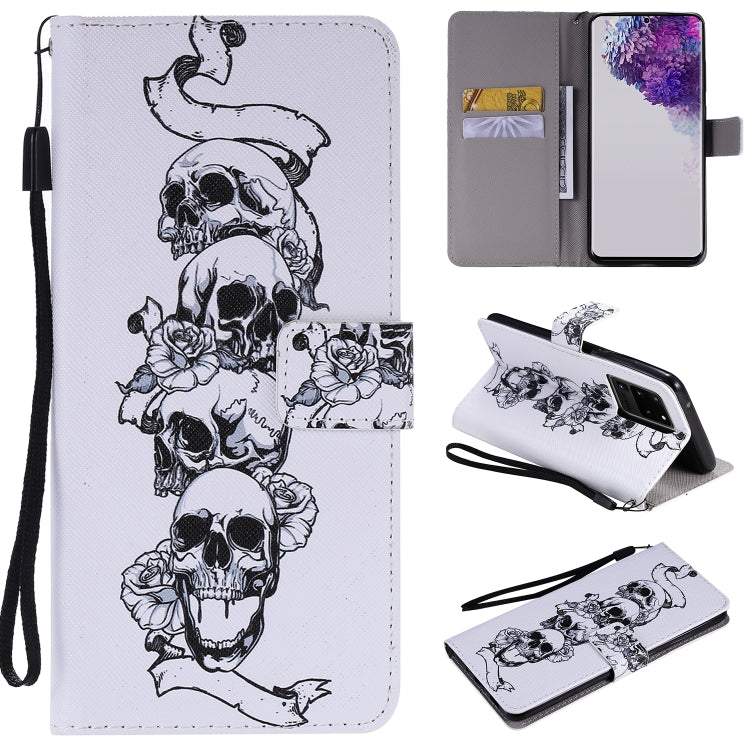 Painting Horizontal Flip Leather Case with Holder & Card Slot & Lanyard, For Galaxy S20+, For Galaxy S20 Ultra