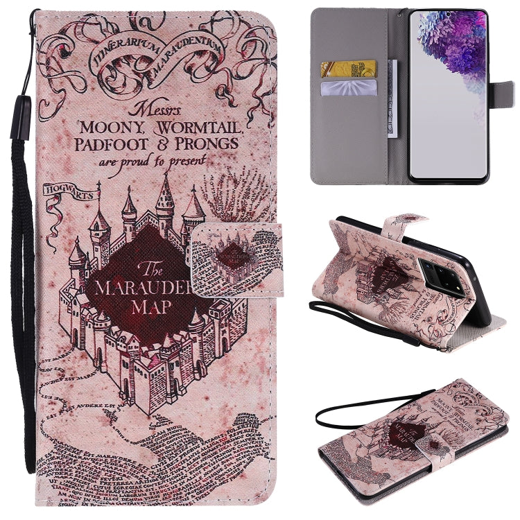 Painting Horizontal Flip Leather Case with Holder & Card Slot & Lanyard, For Galaxy S20+, For Galaxy S20 Ultra