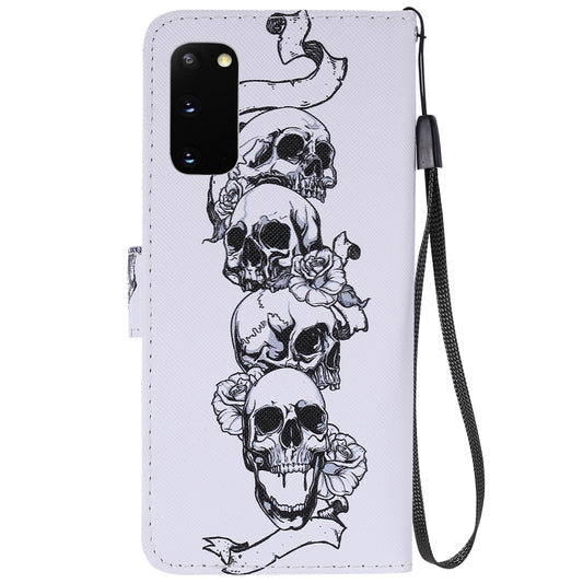Protective Samsung Galaxy S20 case with painting pattern, lanyard attachment, and card slot