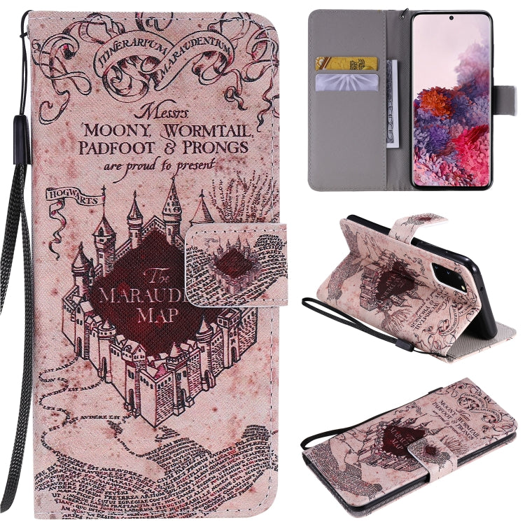 Painting Horizontal Flip Leather Case with Holder & Card Slot & Lanyard, For Galaxy S20, For Sony Xperia 20