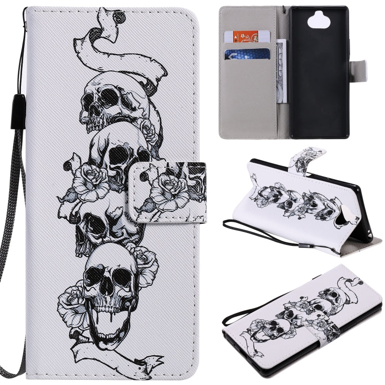 Painting Horizontal Flip Leather Case with Holder & Card Slot & Lanyard, For Galaxy S20, For Sony Xperia 20