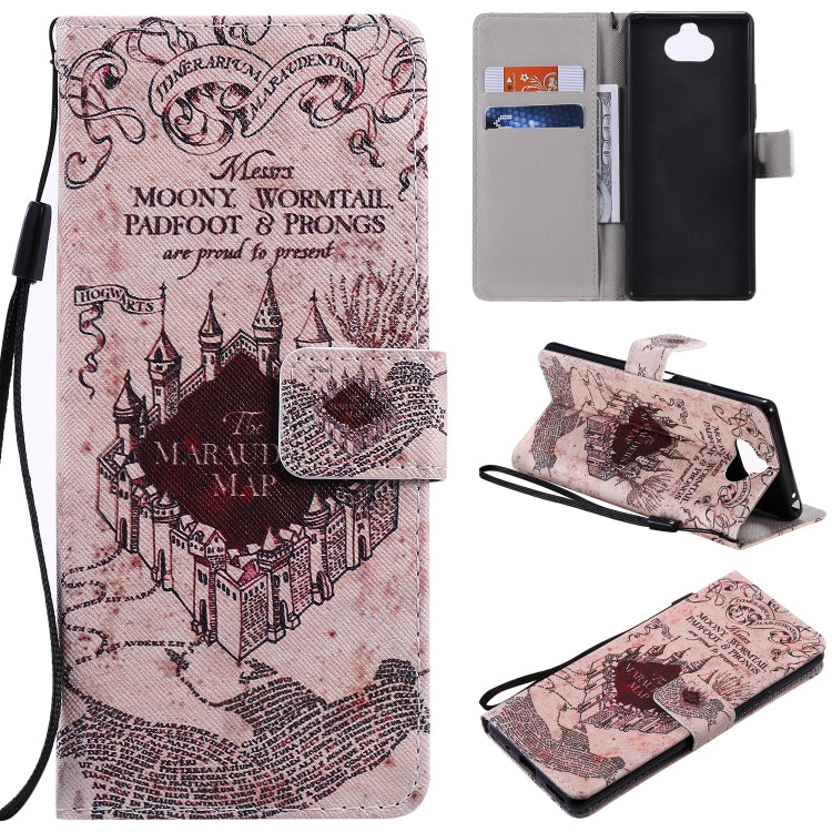 Painting Horizontal Flip Leather Case with Holder & Card Slot & Lanyard, For Galaxy S20, For Sony Xperia 20