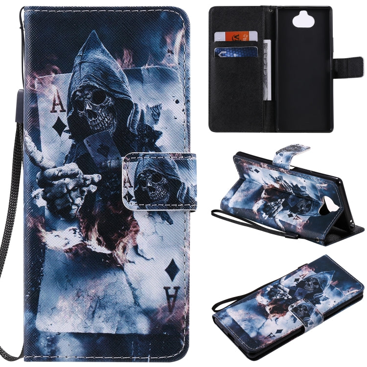 Painting Horizontal Flip Leather Case with Holder & Card Slot & Lanyard, For Galaxy S20, For Sony Xperia 20