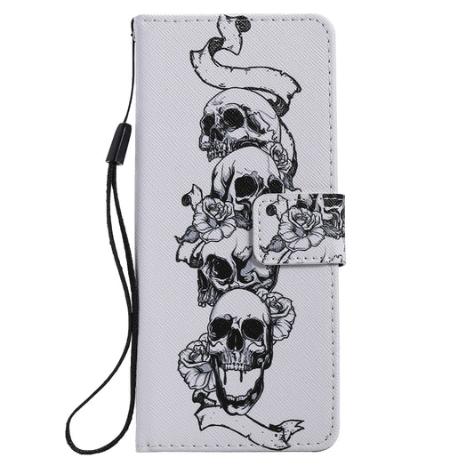 Sony XZ5 leather flip case displaying artistic painting design front and back