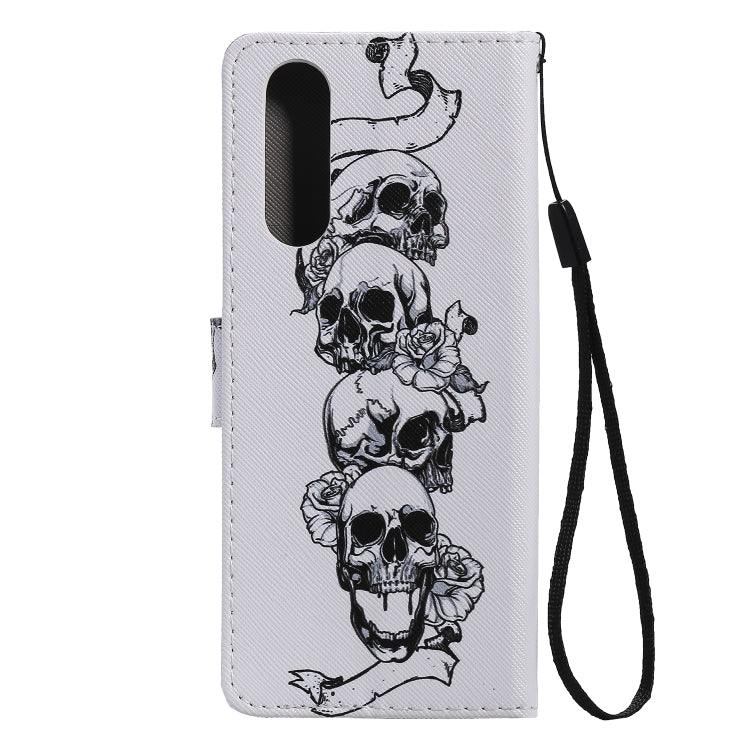 Painting Horizontal Flip Leather Case with Holder & Card Slot & Lanyard, For Sony XZ5
