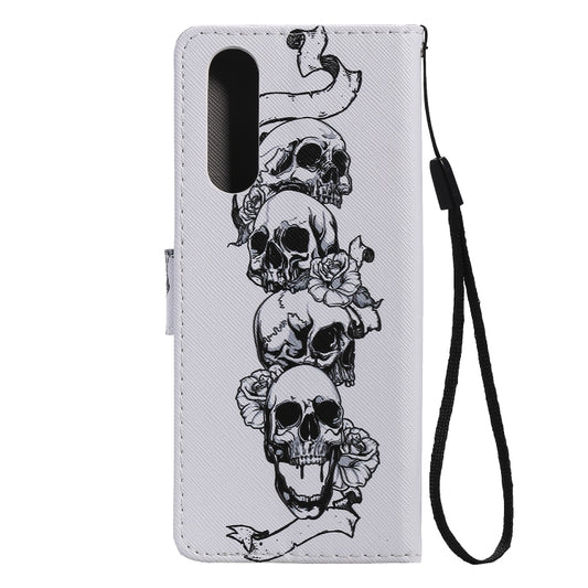 Detailed view of card slot compartment in painting-print Sony XZ5 case