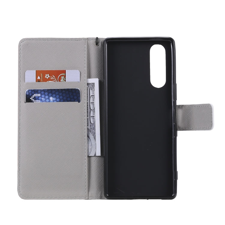 Painting Horizontal Flip Leather Case with Holder & Card Slot & Lanyard, For Sony XZ5