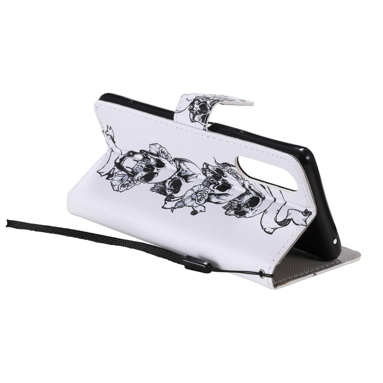 Painting Horizontal Flip Leather Case with Holder & Card Slot & Lanyard, For Sony XZ5