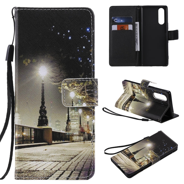 Painting Horizontal Flip Leather Case with Holder & Card Slot & Lanyard, For Sony XZ5