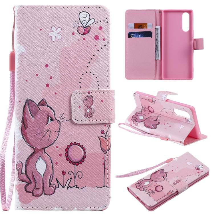 Painting Horizontal Flip Leather Case with Holder & Card Slot & Lanyard, For Sony XZ5