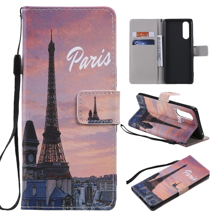 Painting Horizontal Flip Leather Case with Holder & Card Slot & Lanyard, For Sony XZ5