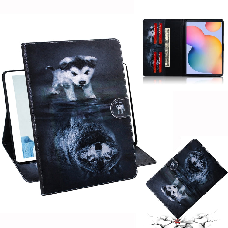 Colored Drawing Horizontal Flip Leather Case with Holder & Card Slot & Wallet, For Galaxy Tab S6 Lite P610 / P615
