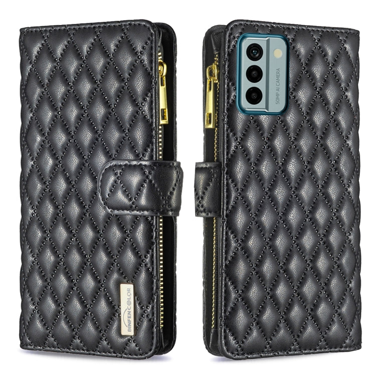 Diamond Lattice Zipper Wallet Leather Flip Phone Case, For Xiaomi Redmi Note 12 4G Global, For Nokia G22, For Samsung Galaxy A24 4G, For Samsung Galaxy M14 5G