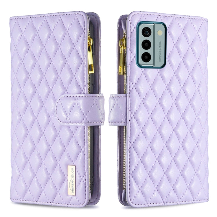 Diamond Lattice Zipper Wallet Leather Flip Phone Case, For Xiaomi Redmi Note 12 4G Global, For Nokia G22, For Samsung Galaxy A24 4G, For Samsung Galaxy M14 5G