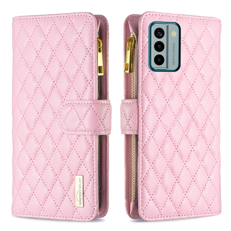 Diamond Lattice Zipper Wallet Leather Flip Phone Case, For Xiaomi Redmi Note 12 4G Global, For Nokia G22, For Samsung Galaxy A24 4G, For Samsung Galaxy M14 5G
