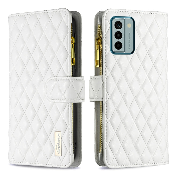Diamond Lattice Zipper Wallet Leather Flip Phone Case, For Xiaomi Redmi Note 12 4G Global, For Nokia G22, For Samsung Galaxy A24 4G, For Samsung Galaxy M14 5G