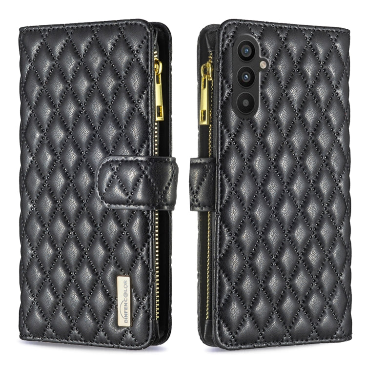 Diamond Lattice Zipper Wallet Leather Flip Phone Case, For Xiaomi Redmi Note 12 4G Global, For Nokia G22, For Samsung Galaxy A24 4G, For Samsung Galaxy M14 5G