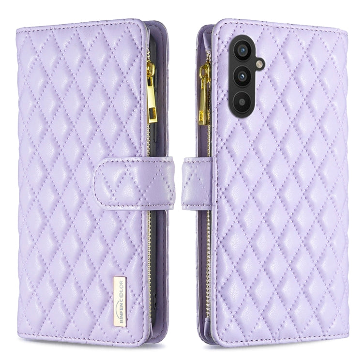 Diamond Lattice Zipper Wallet Leather Flip Phone Case, For Xiaomi Redmi Note 12 4G Global, For Nokia G22, For Samsung Galaxy A24 4G, For Samsung Galaxy M14 5G