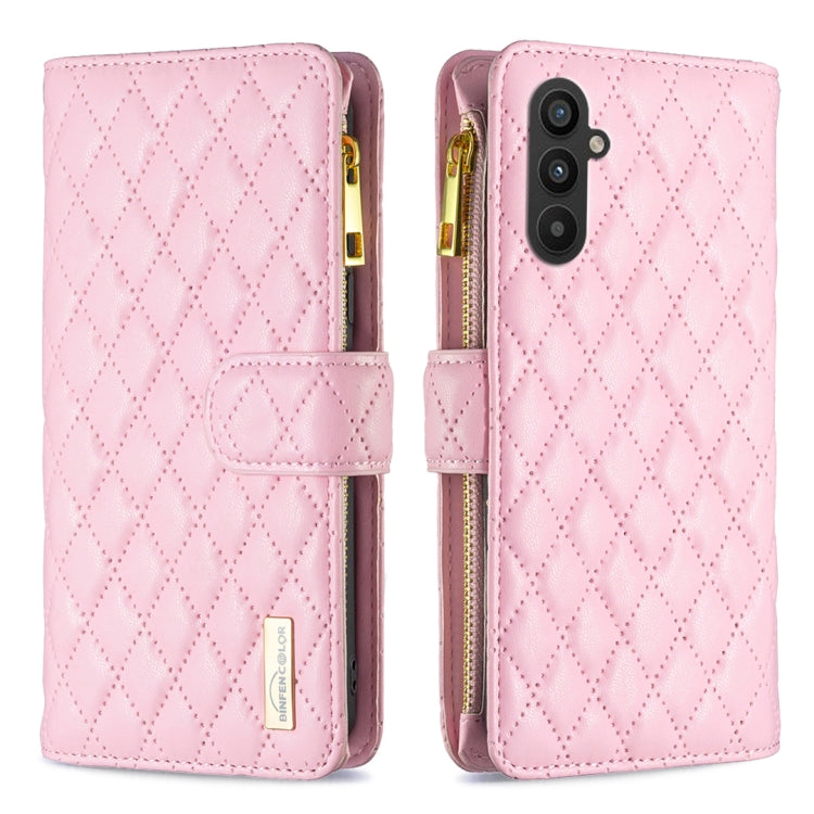 Diamond Lattice Zipper Wallet Leather Flip Phone Case, For Xiaomi Redmi Note 12 4G Global, For Nokia G22, For Samsung Galaxy A24 4G, For Samsung Galaxy M14 5G