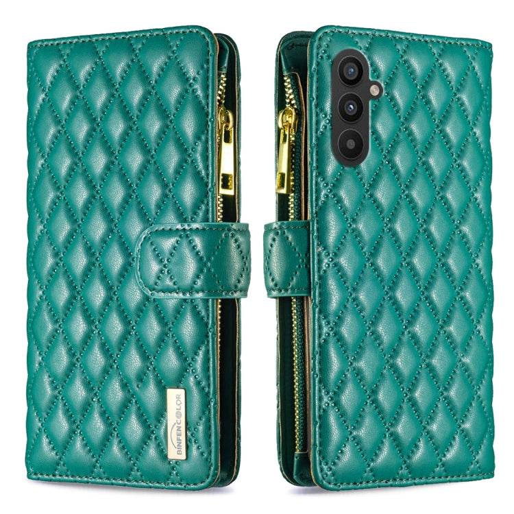 Diamond Lattice Zipper Wallet Leather Flip Phone Case, For Xiaomi Redmi Note 12 4G Global, For Nokia G22, For Samsung Galaxy A24 4G, For Samsung Galaxy M14 5G