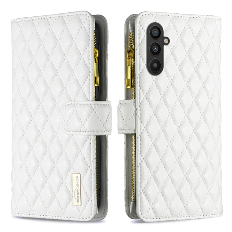 Diamond Lattice Zipper Wallet Leather Flip Phone Case, For Xiaomi Redmi Note 12 4G Global, For Nokia G22, For Samsung Galaxy A24 4G, For Samsung Galaxy M14 5G