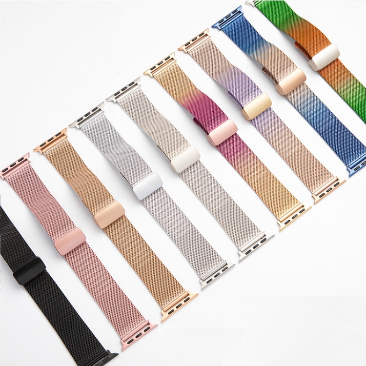 Milan Fold Buckle Metal Watch Band, For Apple Watch Series 8&7 45mm, For Apple Watch Series 8&7 41mm