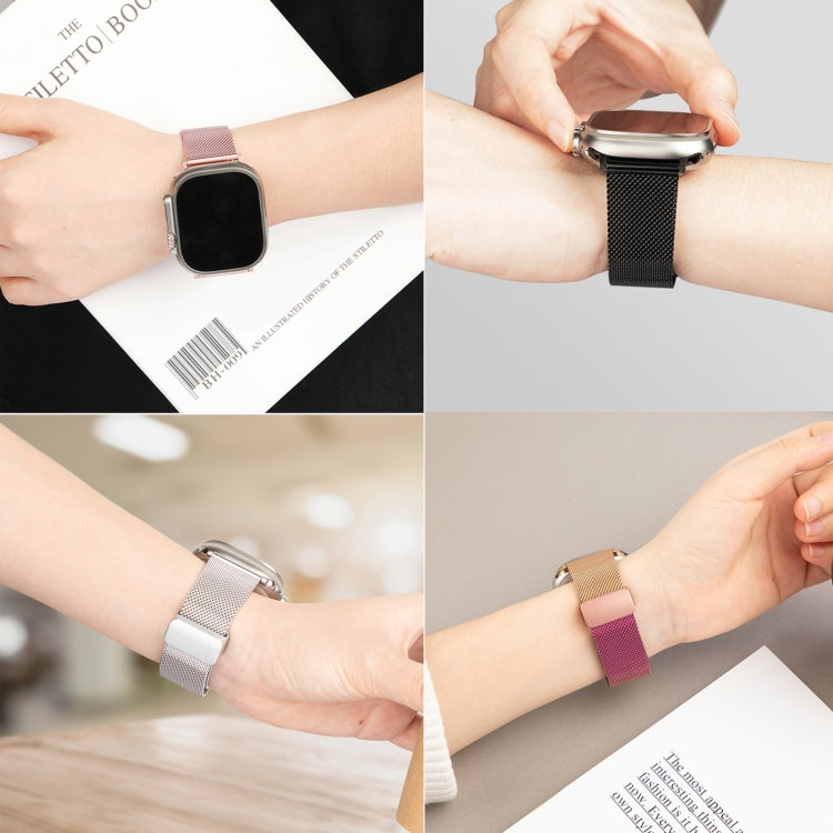 Milan Fold Buckle Metal Watch Band, For Apple Watch Series 8&7 45mm, For Apple Watch Series 8&7 41mm